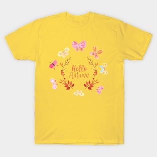 Autumn Hello With Butterfly T-Shirt